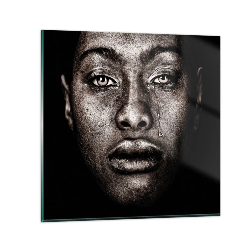 Obraz na skle - Jedna slza - 30x30 cm
