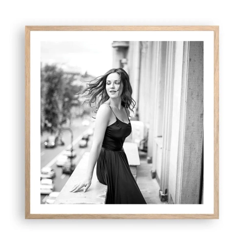 Plakát v rámu světlý dub - Určitě Pařížanka - 60x60 cm