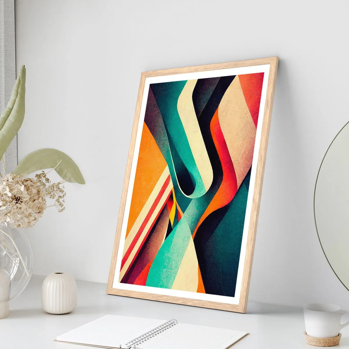 Plakát v rámu světlý dub - Intenzivní kompozice - 40x50 cm