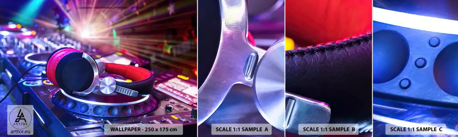 Vzor Fototapety Samolepicí Deluxe Sticker - Bude, bude se dít - Hudba, Hudební studio, Sluchátka - 100x30 cm