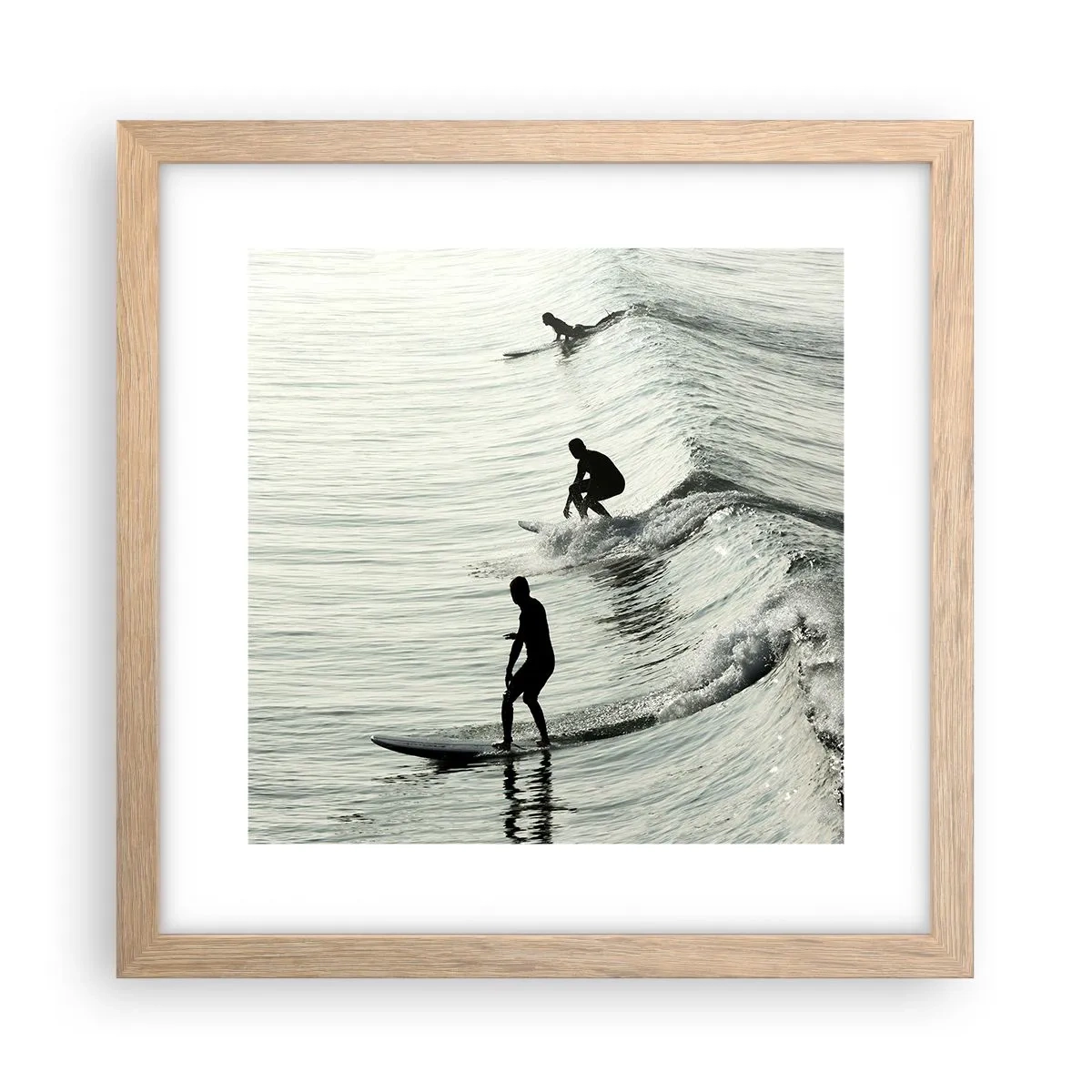 Plakát v rámu světlý dub - Za vlnou - 30x30 cm