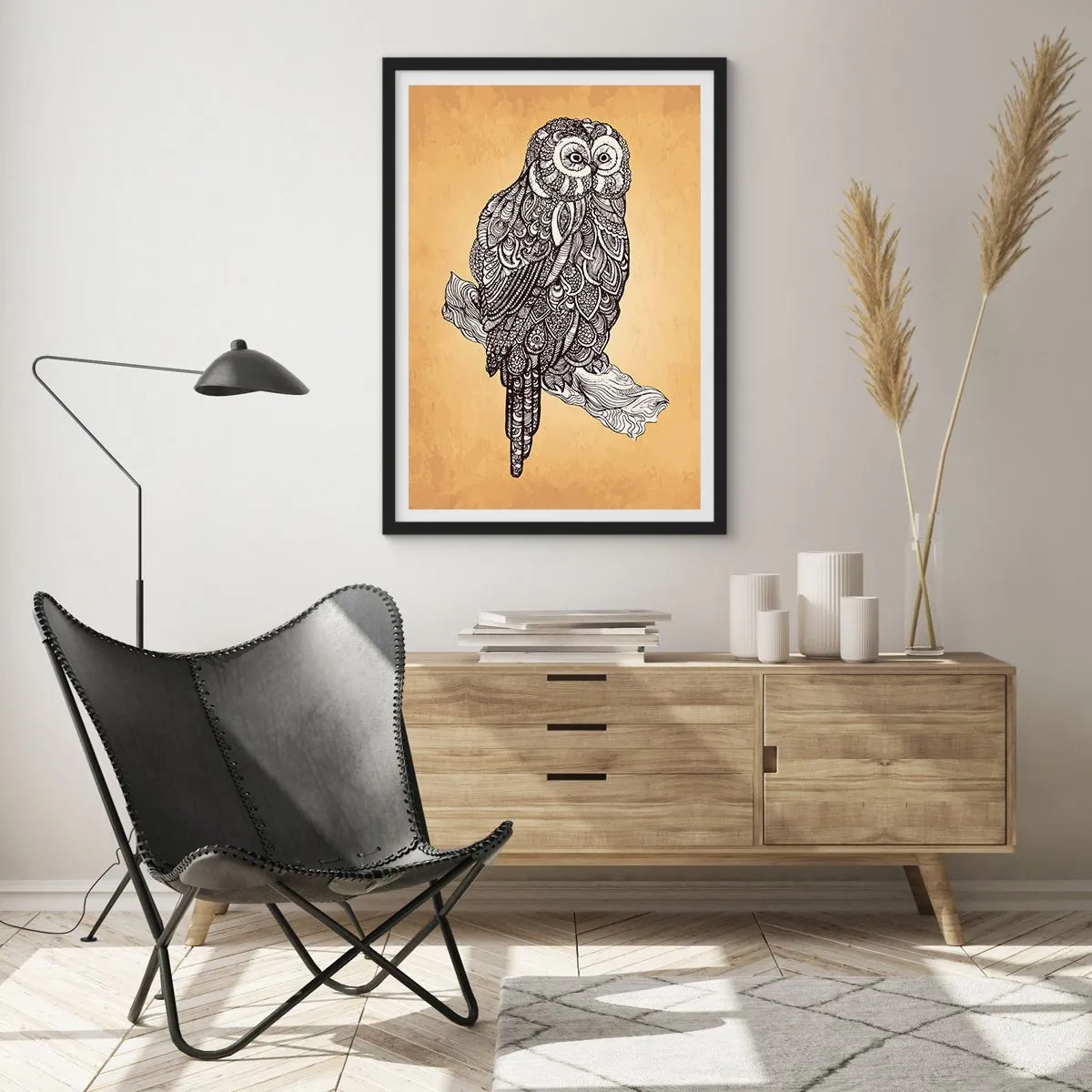 Plakát v černém rámu - Mistrovské ornamenty moudrosti - 50x70 cm