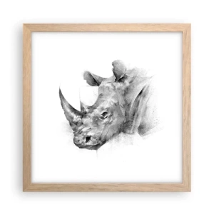 Plakát v rámu světlý dub - Africký portrét - 30x30 cm