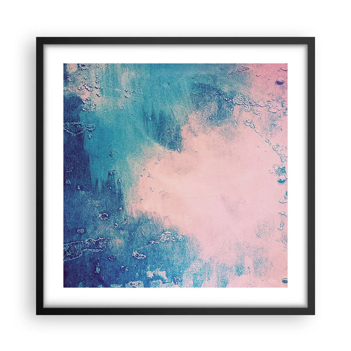 Plakát v černém rámu - Modrá objetí - 50x50 cm
