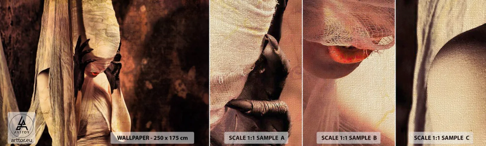 Vzor Fototapety Premium Canvas - Mezi dobrem a zlem - Divadlo, Kus, Muž - 100x30 cm