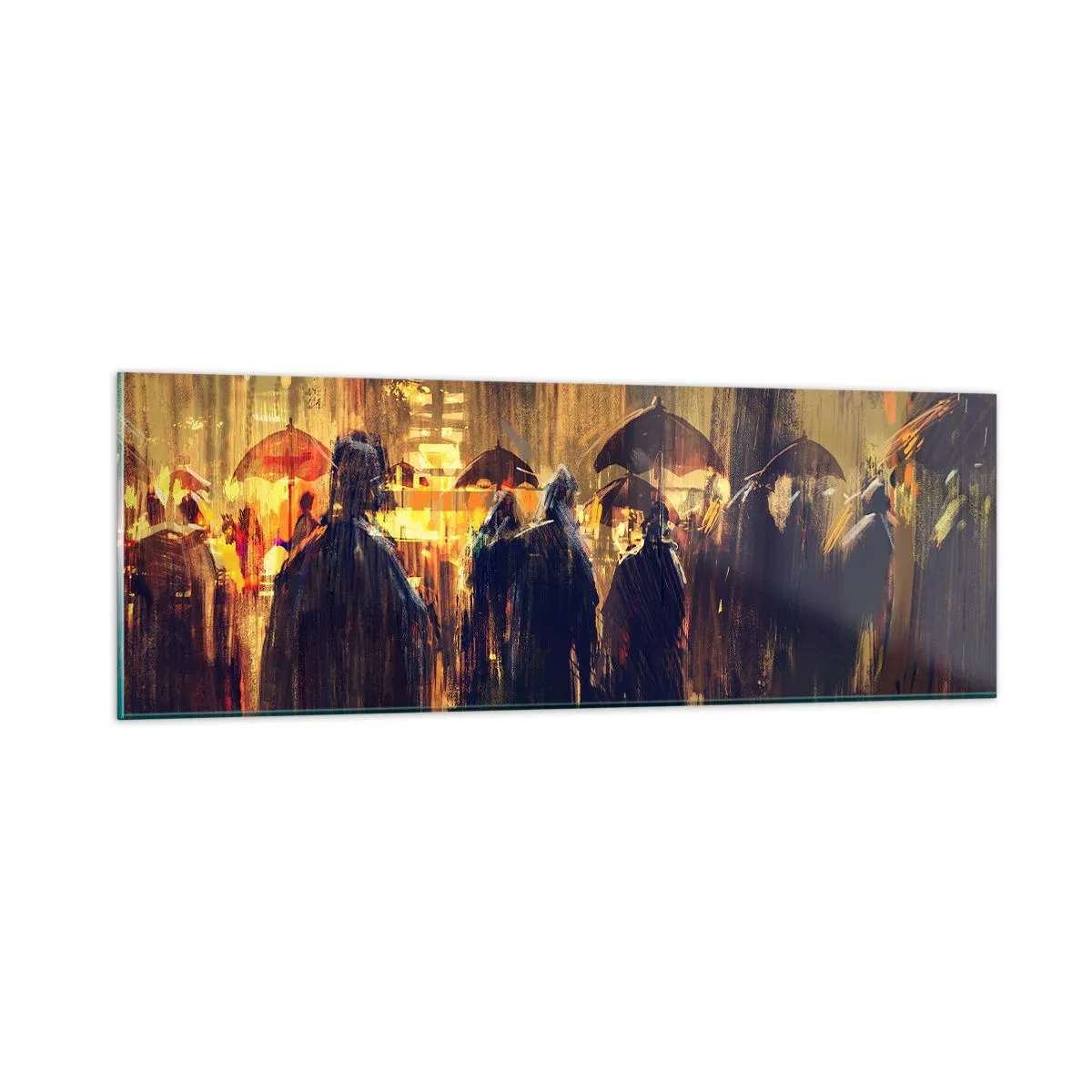 Obraz na skle - Následovníci deště - 90x30 cm