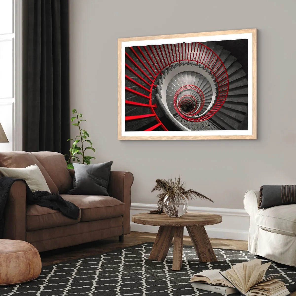 Plakát v rámu světlý dub - Architektonické hry - 50x40 cm