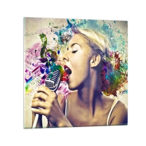 Obraz na skle - Pomalovat hlasem svět - 50x50 cm