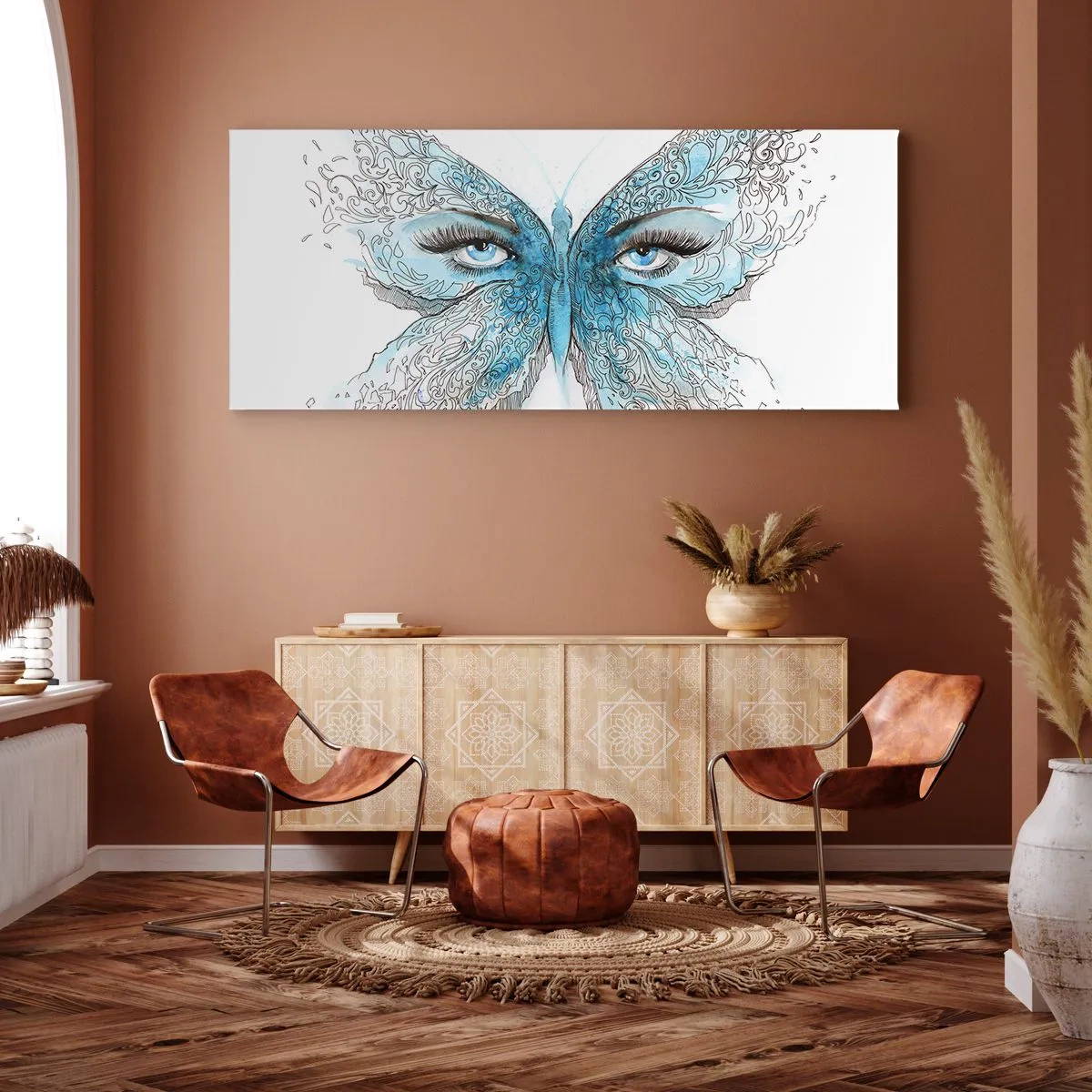 Obraz na plátně - Sýkora modřinka eros - 140x50 cm