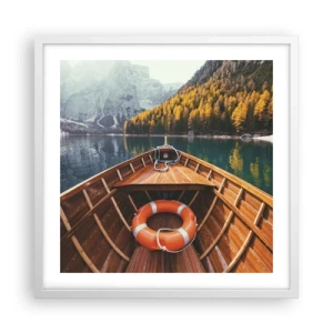 Plakát v bílém rámu - Horská túra - 50x50 cm