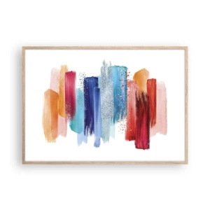 Plakát v rámu světlý dub - Nahoru a dolů  - 100x70 cm