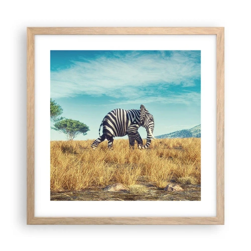 Plakát v rámu světlý dub - Šedá už není v módě - 40x40 cm