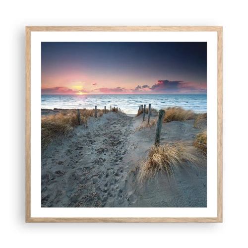 Plakát v rámu světlý dub - Za trochu lásky šel bych světa kraj… - 60x60 cm