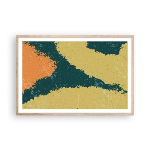 Plakát v rámu světlý dub - Abstrakce – zpomalený pohyb - 91x61 cm