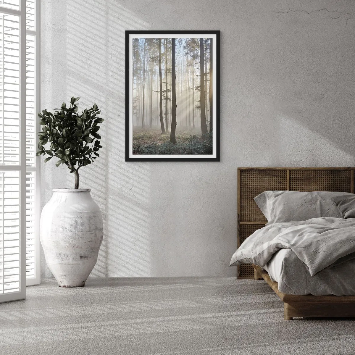 Plakát v černém rámu - Mlha se také vzbudila - 40x50 cm