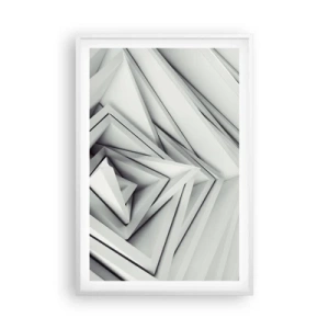 Plakát v bílém rámu - Symfonie ostrých úhlů - 61x91 cm