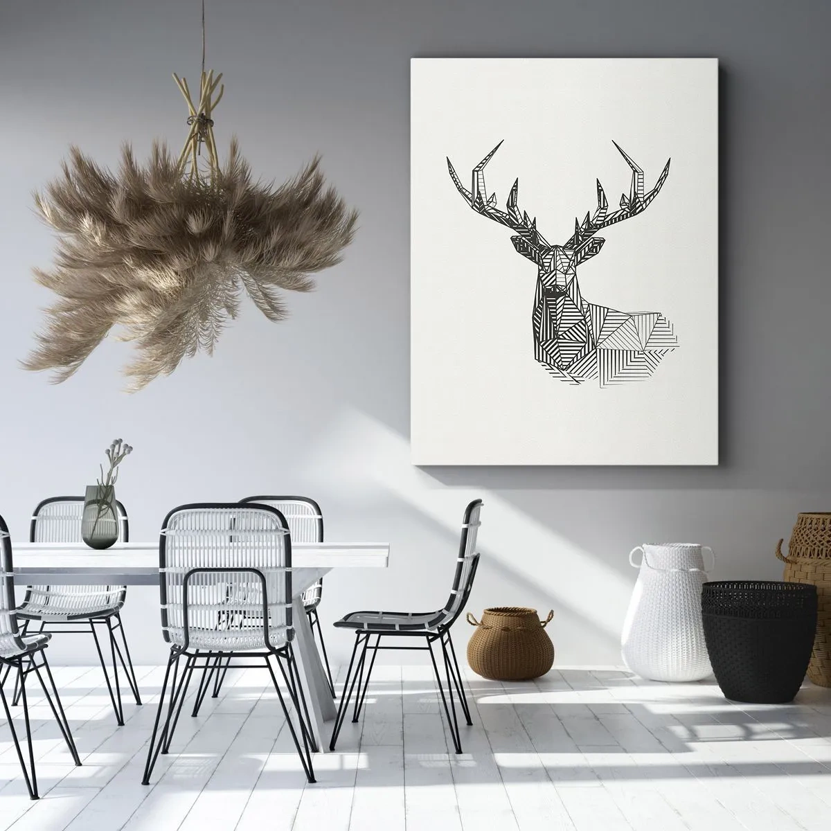 Obraz na plátně - Jelen v kubistickém stylu - 50x70 cm