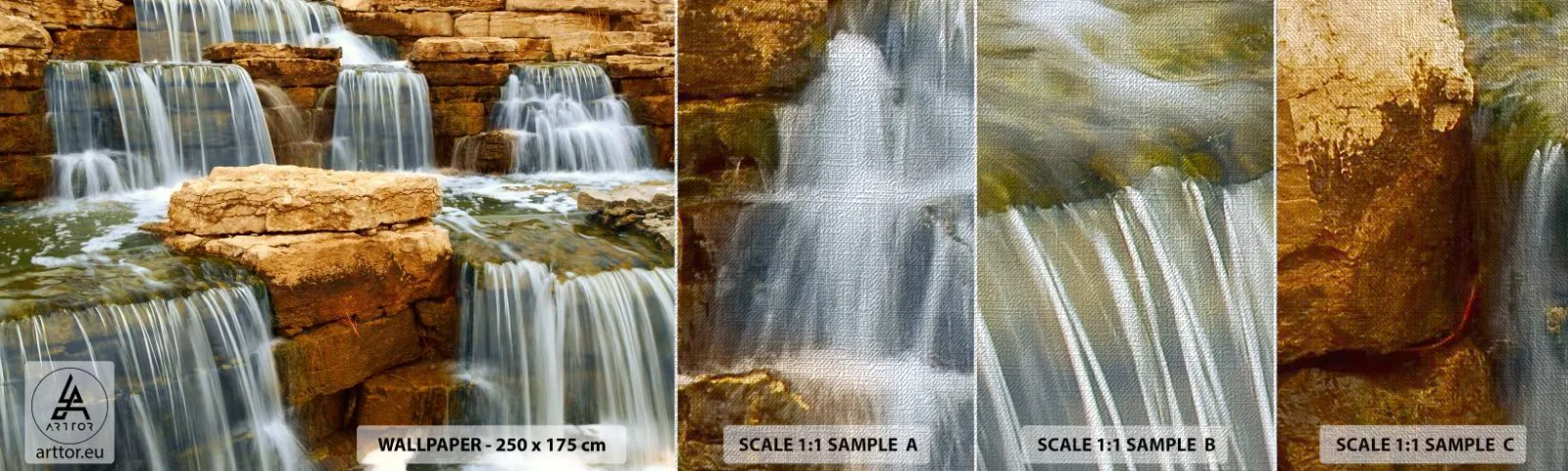 Vzor Fototapety Premium Canvas - Schody do nebe - Vodopád, Příroda, Krajina - 100x30 cm