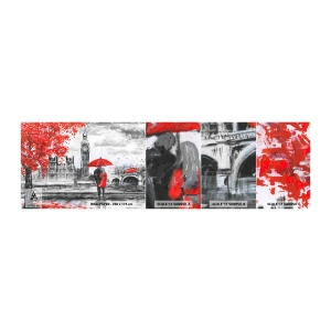 Vzor Fototapety Samolepicí Deluxe Sticker - Zamilování do Londýna - Město, Londýn, Zamilovaný pár - 100x30 cm