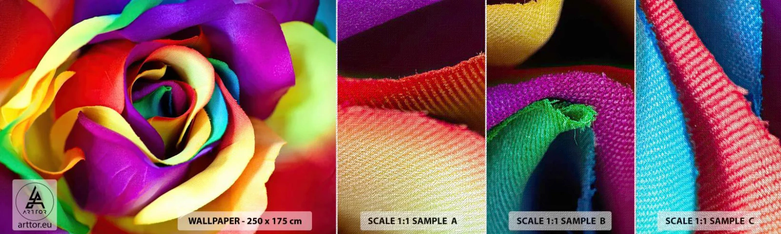 Vzor Fototapety Premium Canvas - To není možné - Abstrakce, Květ, Barevná růže - 100x30 cm