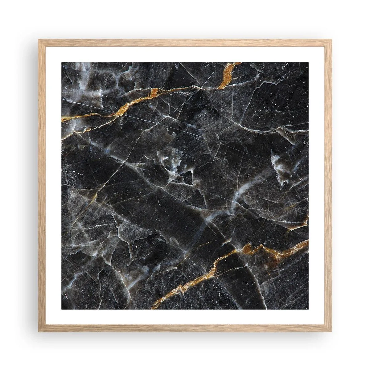 Plakát v rámu světlý dub - Vnitřní život kamene - 60x60 cm