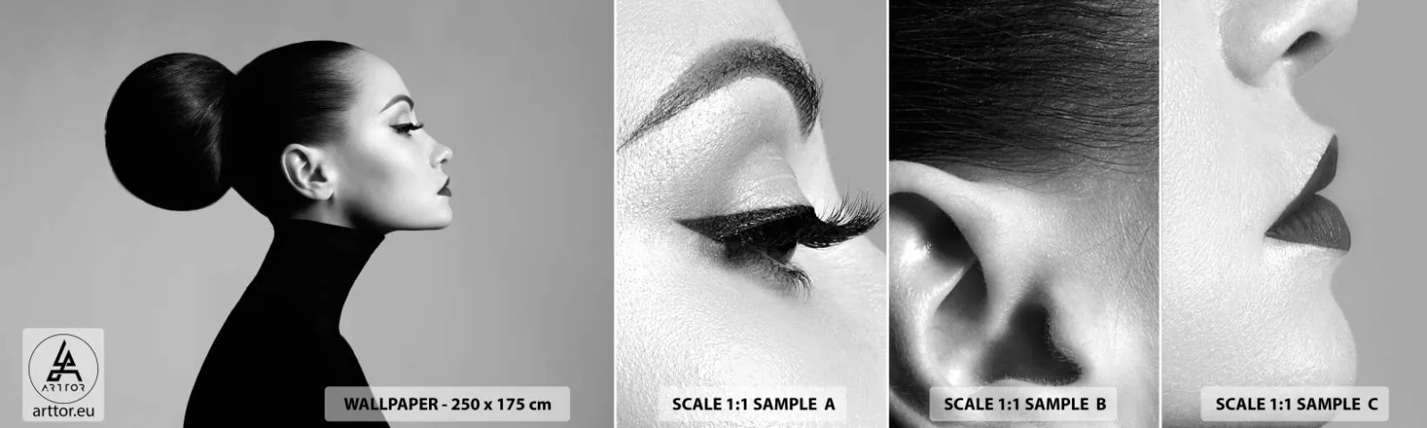 Vzor Fototapety Samolepicí Deluxe Sticker - Moderní Nefertiti - Žena, Účes, Modelka - 100x30 cm