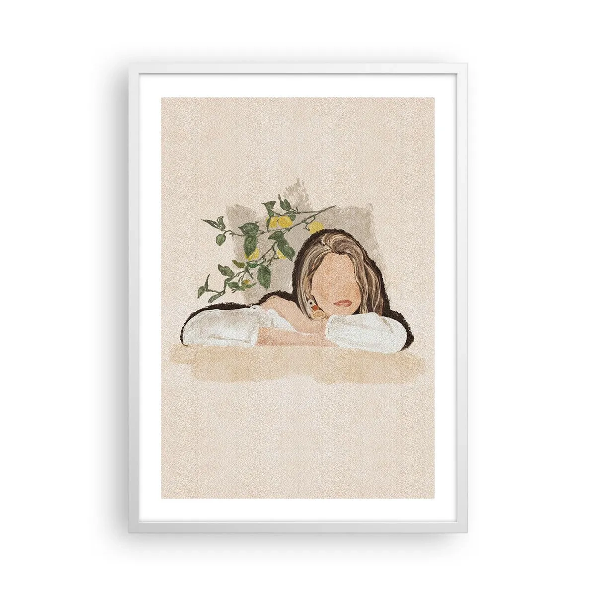 Plakát v bílém rámu - Krasavice z jihu - 50x70 cm