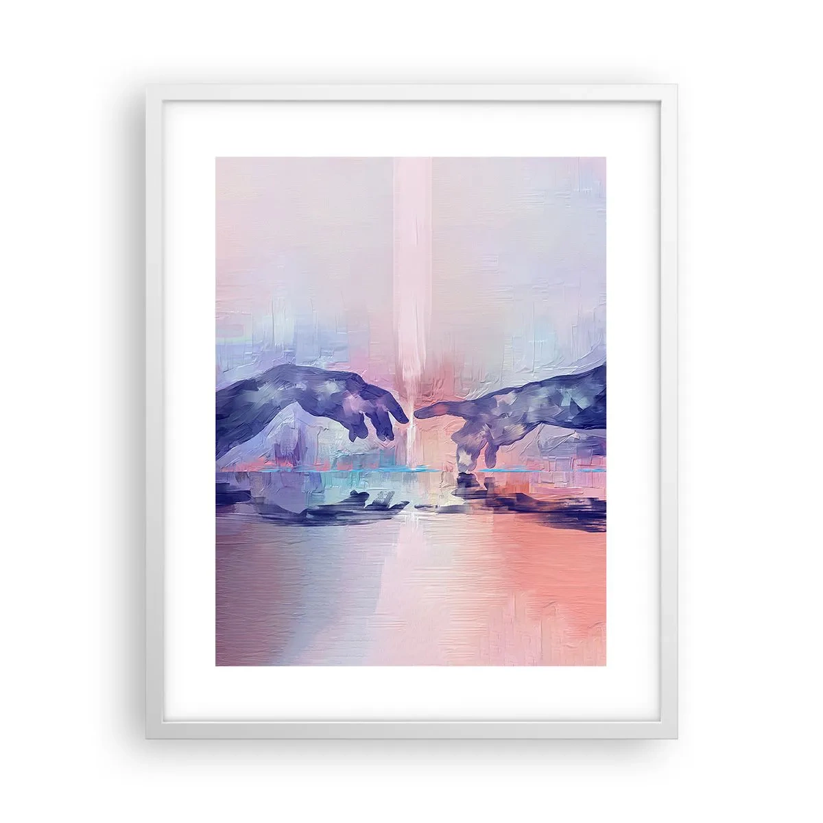 Plakát v bílém rámu - Božská jiskra života - 40x50 cm