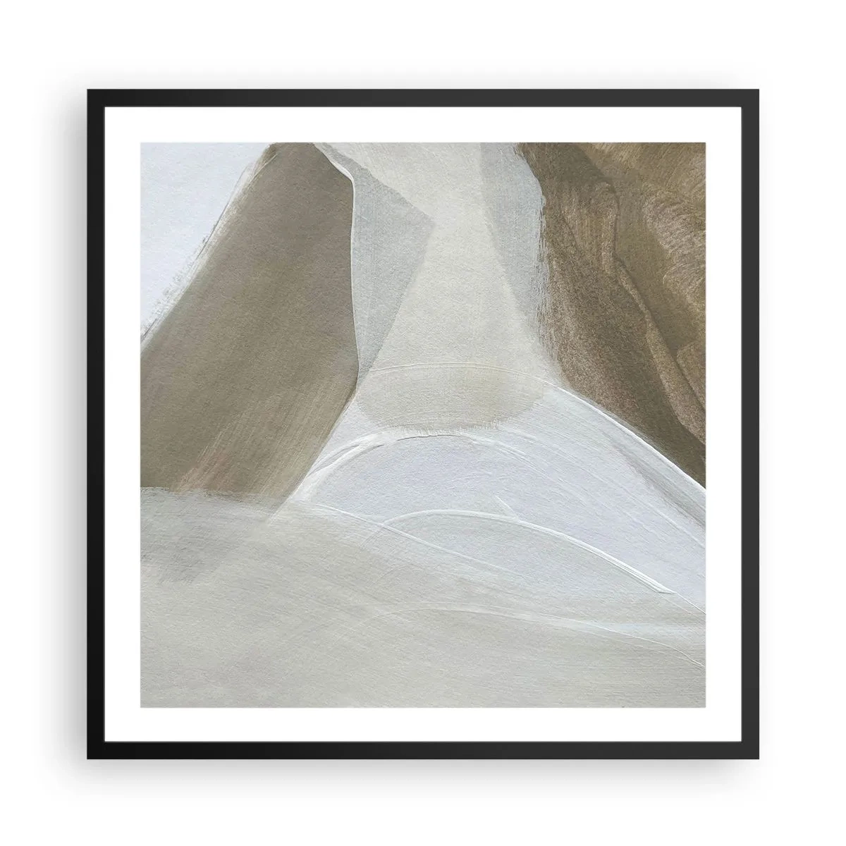 Plakát v černém rámu - Vlna bílé - 60x60 cm