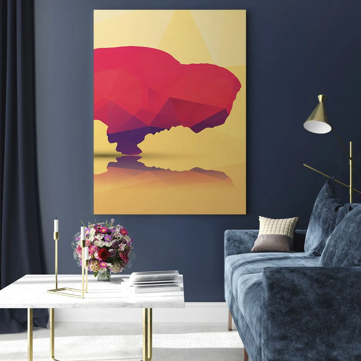 Obraz na skle - Amarantová síla zubra - 50x70 cm