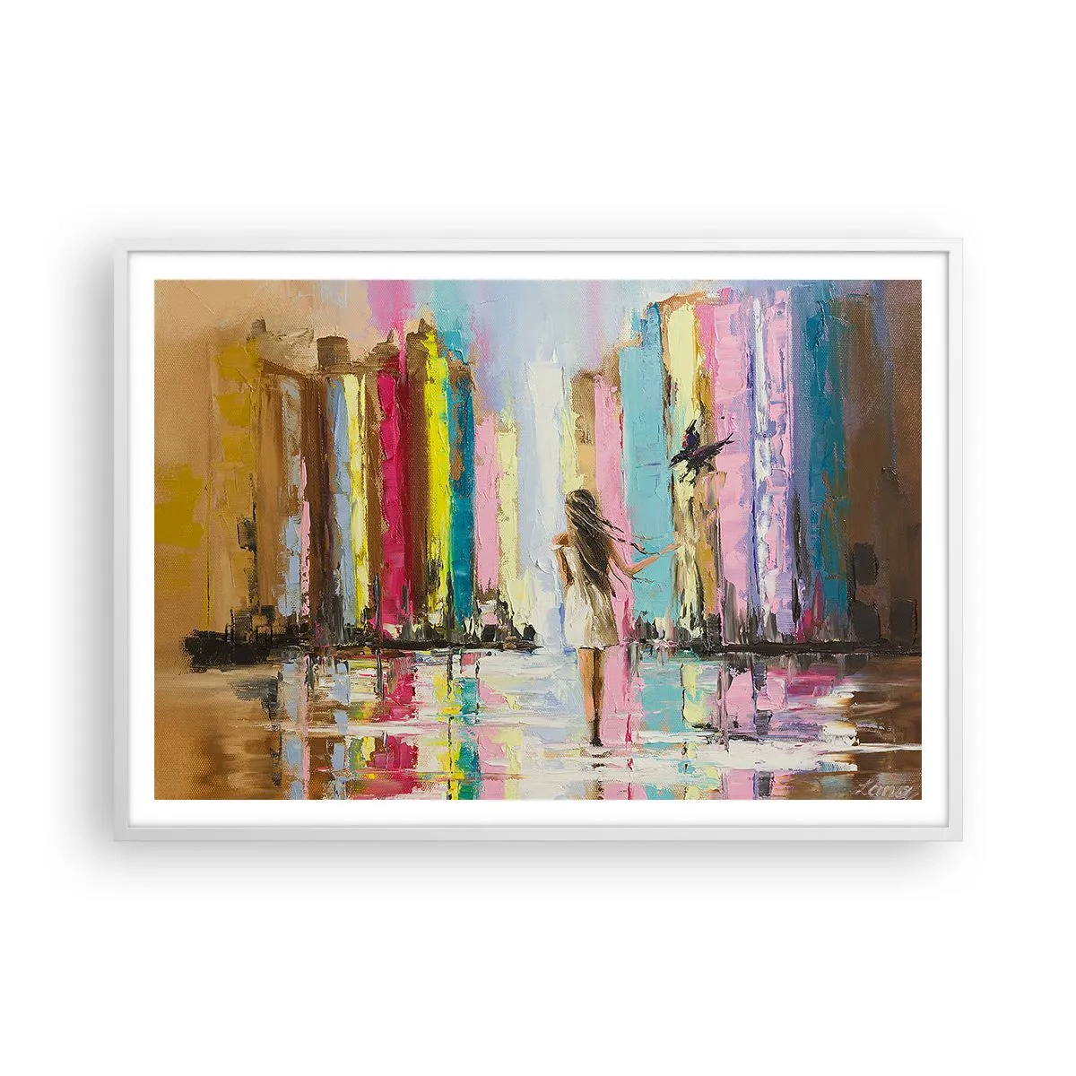 Plakát v bílém rámu - Pojď se mnou - 100x70 cm