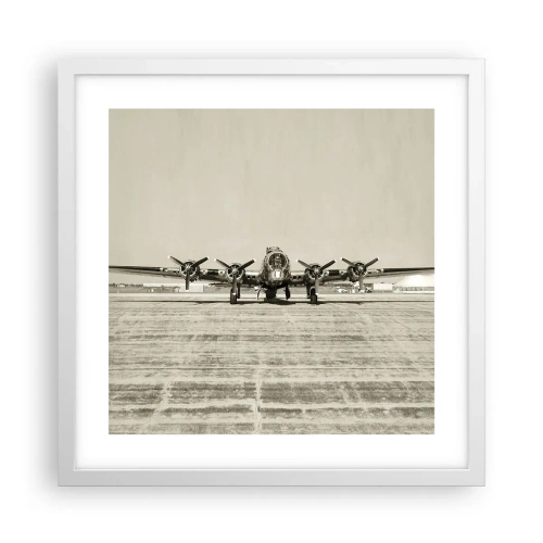 Plakát v bílém rámu - Jako vždy připraven - 40x40 cm