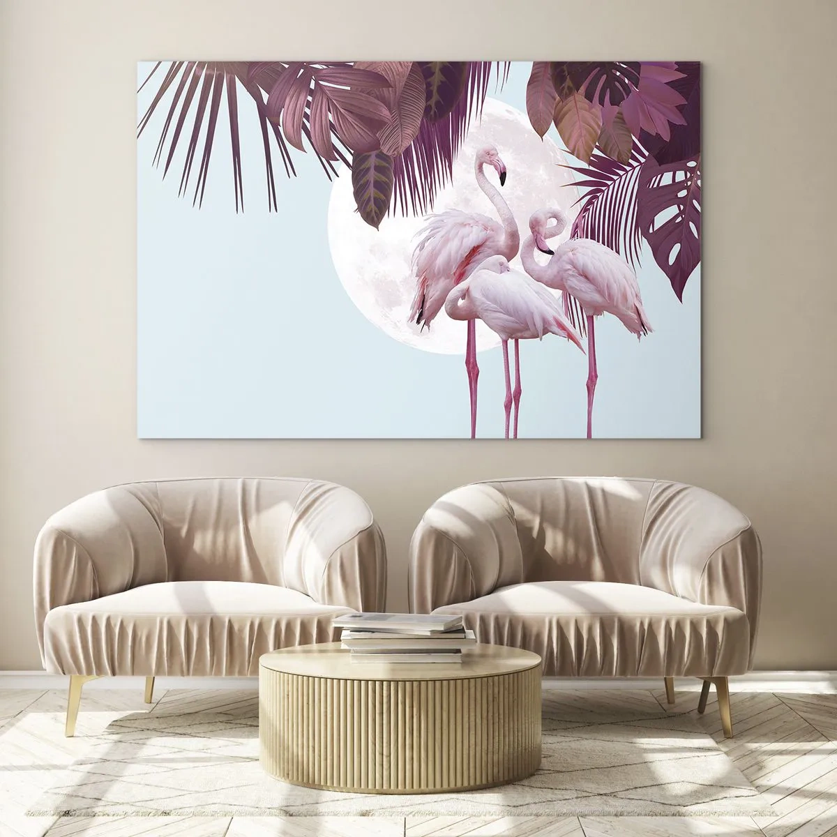 Obraz na skle - Tři ptačí grácie - 70x50cm - Tři ptačí grácie - Moderní nástěnná dekorace do obývacího pokoje a ložnice ARTTOR