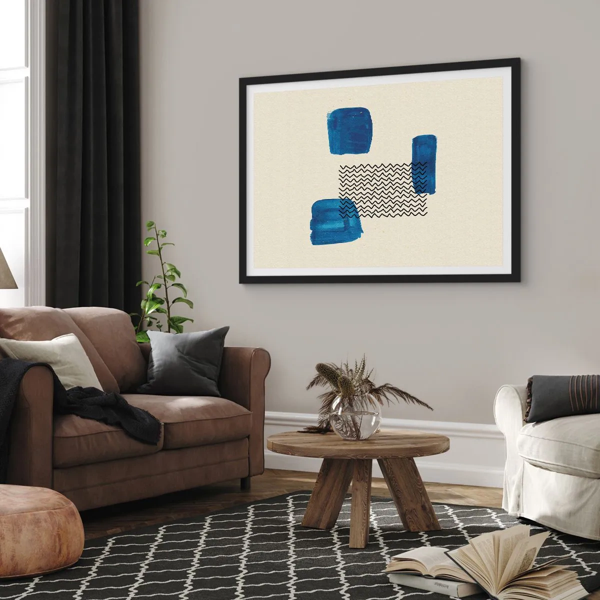 Plakát v černém rámu - Abstraktní kvarteto - 91x61 cm