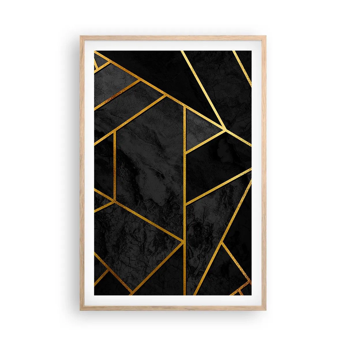 Plakát v rámu světlý dub - Temnota a světlo - 61x91 cm