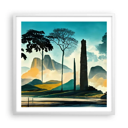 Plakát v bílém rámu - Výš a výš - 60x60 cm