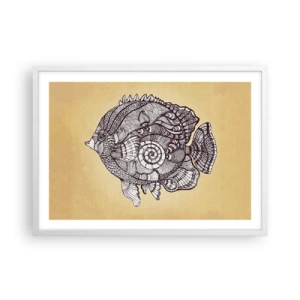 Plakát v bílém rámu - Z oceánu ornamentů - 70x50 cm