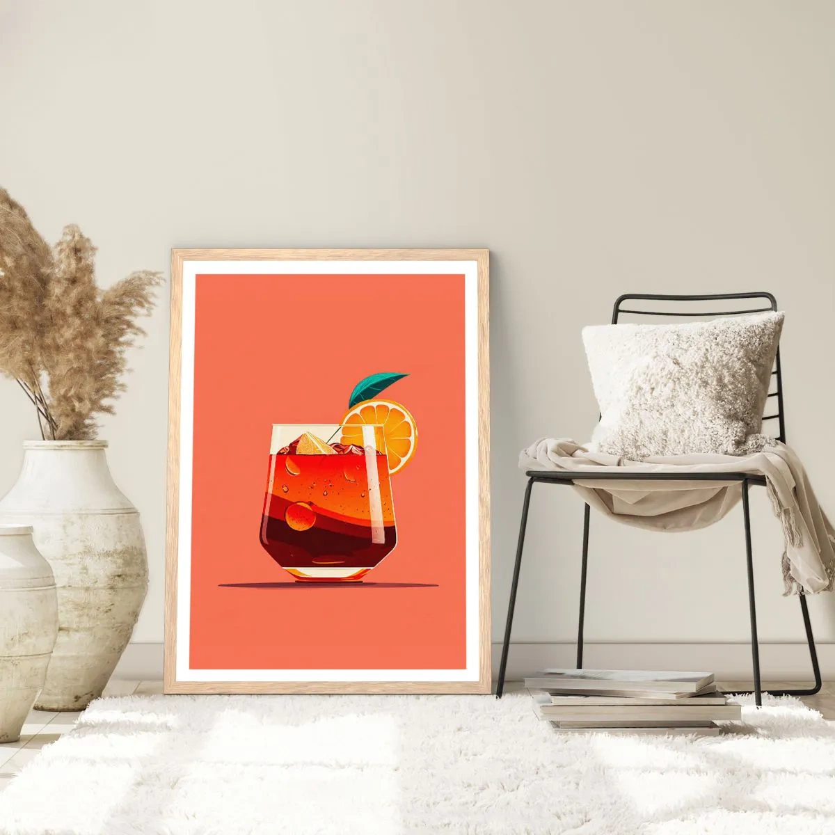 Plakát v rámu světlý dub - Letní osvěžení - 70x100 cm