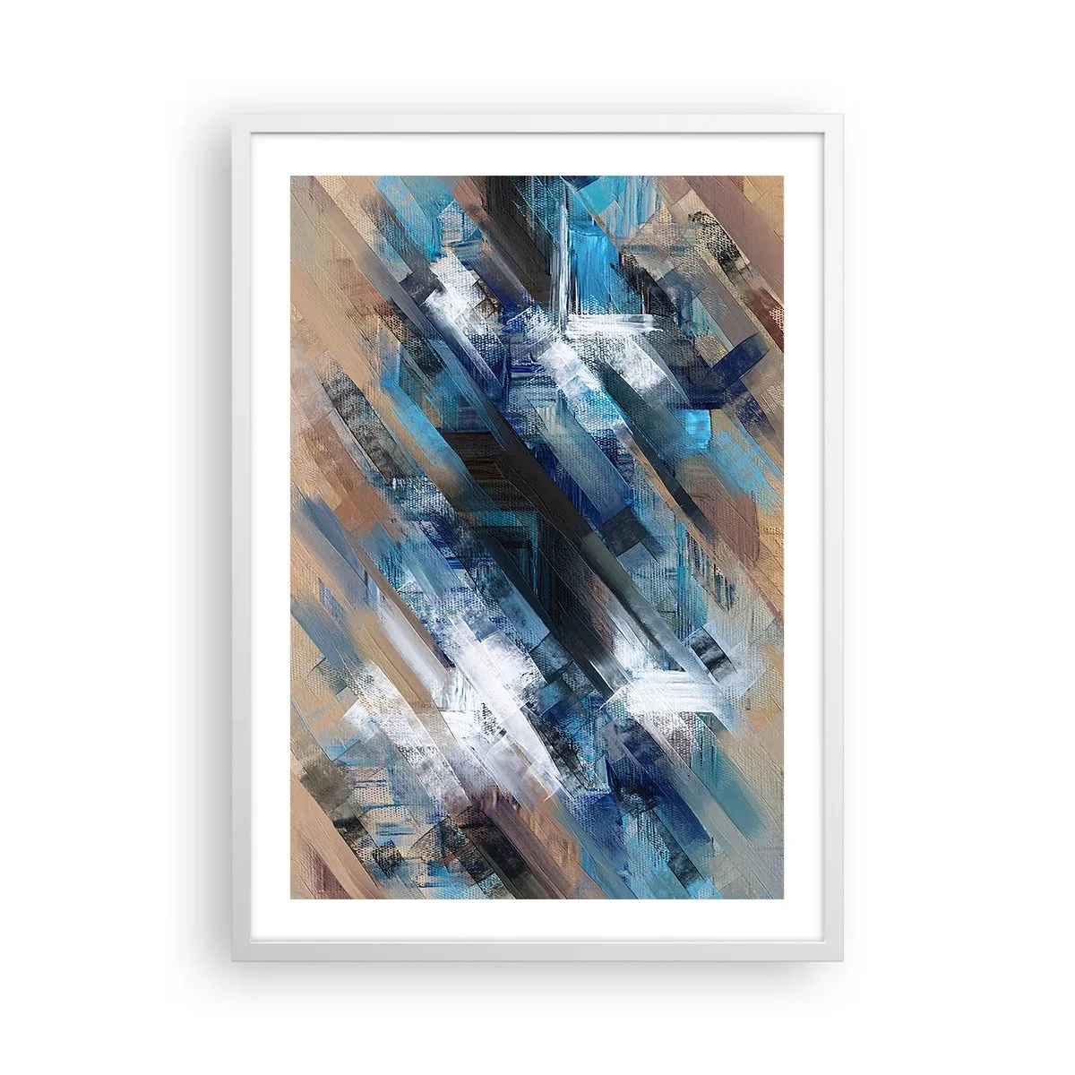 Plakát v bílém rámu - Na modrém úkosu - 50x70 cm