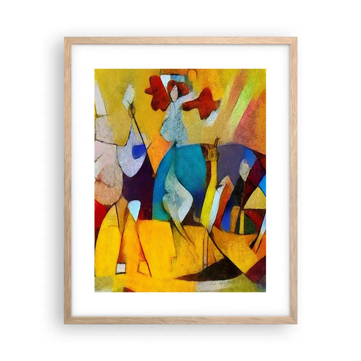 Plakát v rámu světlý dub - Slunce - život - radost - 40x50 cm