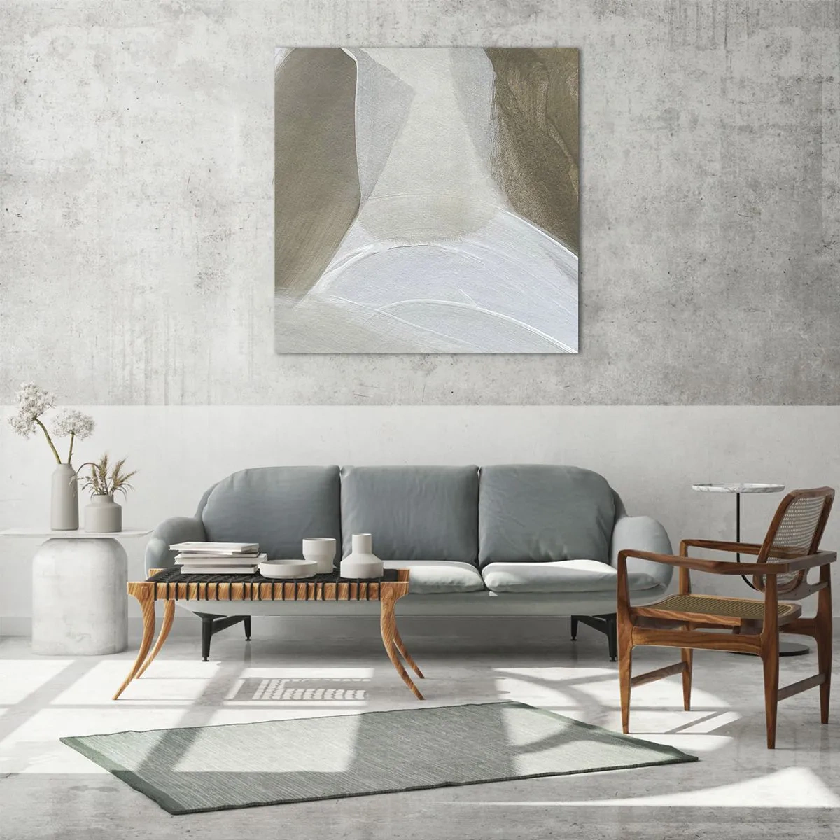 Obraz na skle - Vlna bílé - 60x60 cm