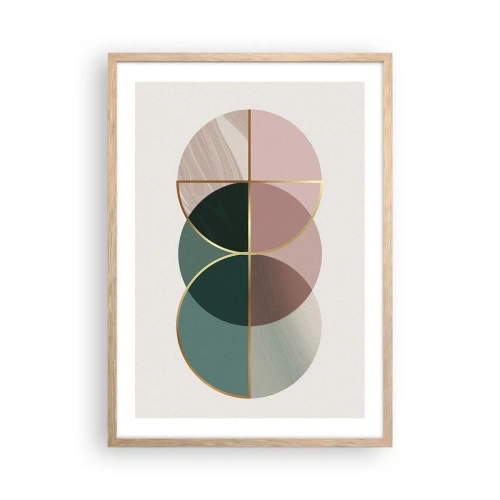 Plakát v rámu světlý dub - Kruhy… - 50x70 cm