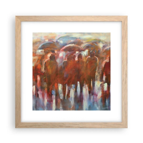 Plakát v rámu světlý dub - Rovnocenní v dešti a mlze - 30x30 cm