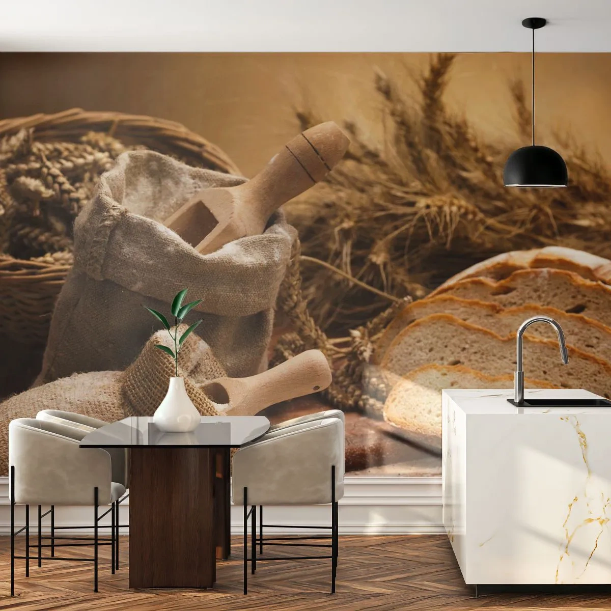 Fototapeta Premium Sand - Jako utnout nožem - Gastronomie, Chléb, Chléb - 450x315 cm