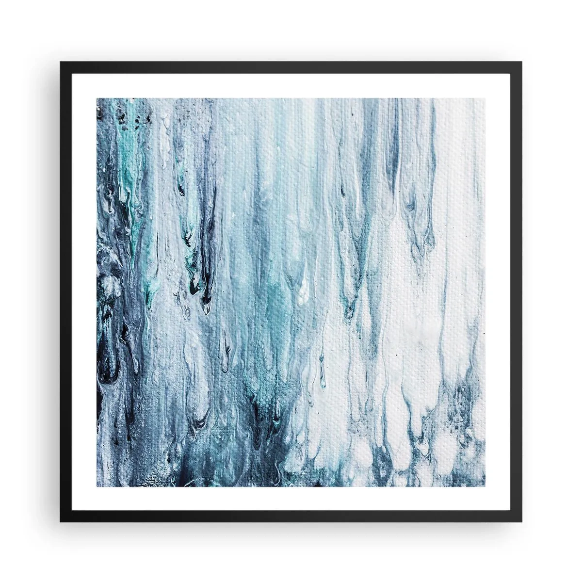 Plakát v černém rámu - Modré rampouchy - 60x60 cm