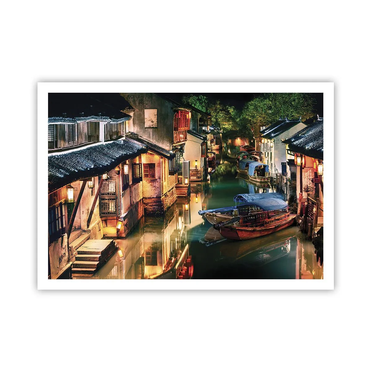 Plakát - Večer na čínské ulici - 100x70 cm
