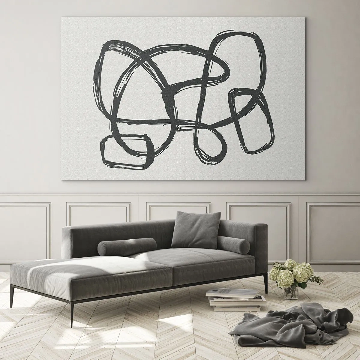 Obraz na skle - Abstrakce ve smyčce - 120x80 cm