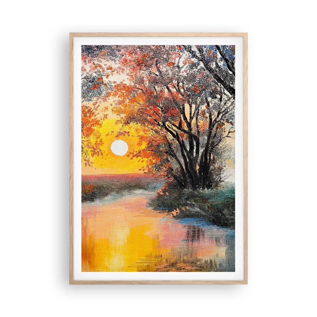 Plakát v rámu světlý dub - Podzimní nádech - 70x100 cm