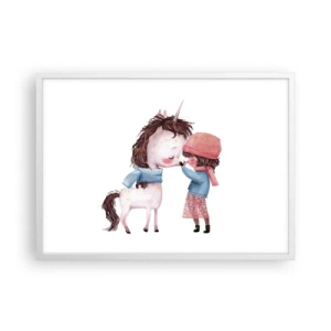 Plakát v bílém rámu - Zimní příběh - 70x50 cm