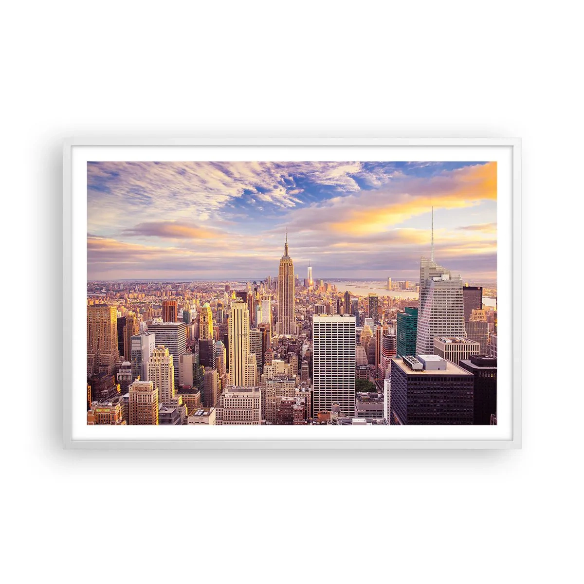 Plakát v bílém rámu - Dosáhnout samotná oblaka - 91x61 cm